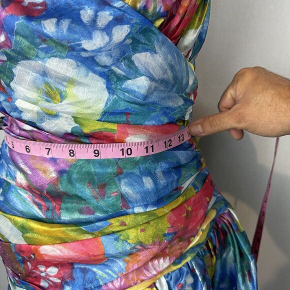 Sonia Fernandez Colorful Silk Dress Made In France Women’s Size M? Wrap Style - Picture 10 of 13